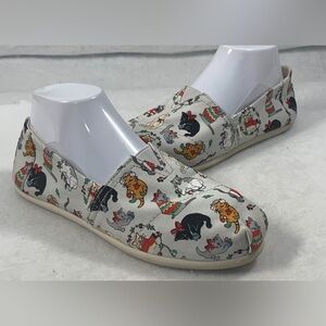 Tom’s Holiday Cats Faux Fur lined Alpargatas, 6.5, MSRP $60
